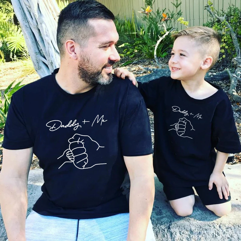Tatuś i ja dopasowane koszule tatuś + ja drukowane śmieszne rodzina pasujące koszulki dzień ojca prezent tata córka syn odzież