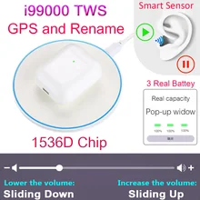 I99000 Tws Air 2 беспроводной Bluetooth наушники раздвижные регулятор громкости 8D Super Bass 1536D PK i12 i9000x i90000 Pro MAX TWS