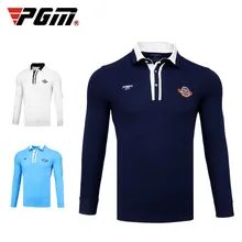 Pgm Мужская рубашка для гольфа длинный рукав, дышащий футболки мужские модные рубашки поло с отложным воротником удобные футболки для гольфа