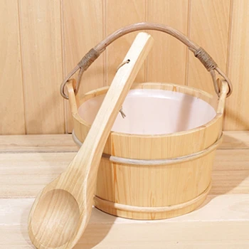 

Sauna Bucket with ladle Sauna Accessories for Steam Room , Sauna Bucket,Ladle, Plastic Liner Included