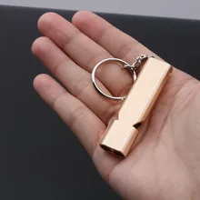 Свисток с двойной трубкой, высокочастотный свисток из алюминиевого сплава, металлический свисток для выживания, принадлежности для оборудования для улицы