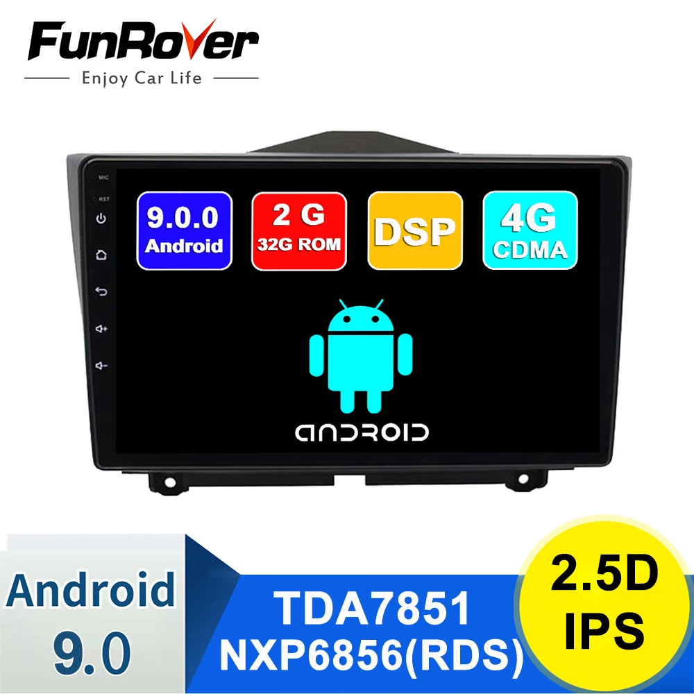 FUNROVER 2.5D ips 2G+ 32G Android 9,0 автомобильный Радио мультимедийный плеер навигация gps для LADA Granta- 2 din DSP wifi без dvd