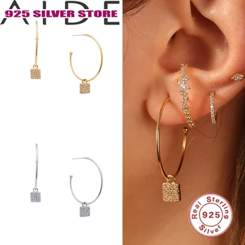 

Aide 925 Sterling Silver Fashion New Products Personality Geometric Creative Simple Round Zircon Earrings Earrings for Women