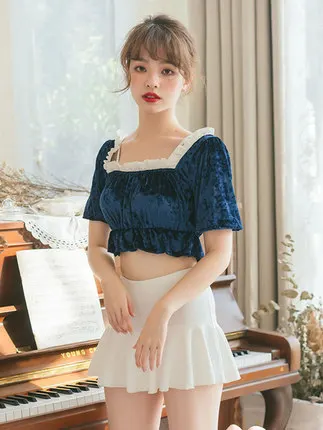 

Swimsuit Woman Two Piece Trikinis 2019 Swimwear Women Female Push Up Korea Thin Swimsuits With Skirt For Animal Spandex Sierra
