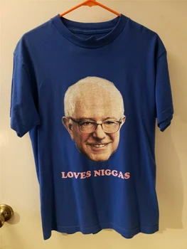 

Rare Golf Wang Bernie Sanders Loves Nigg@S T Shirt Size M Blue Fitness Tee Shirt