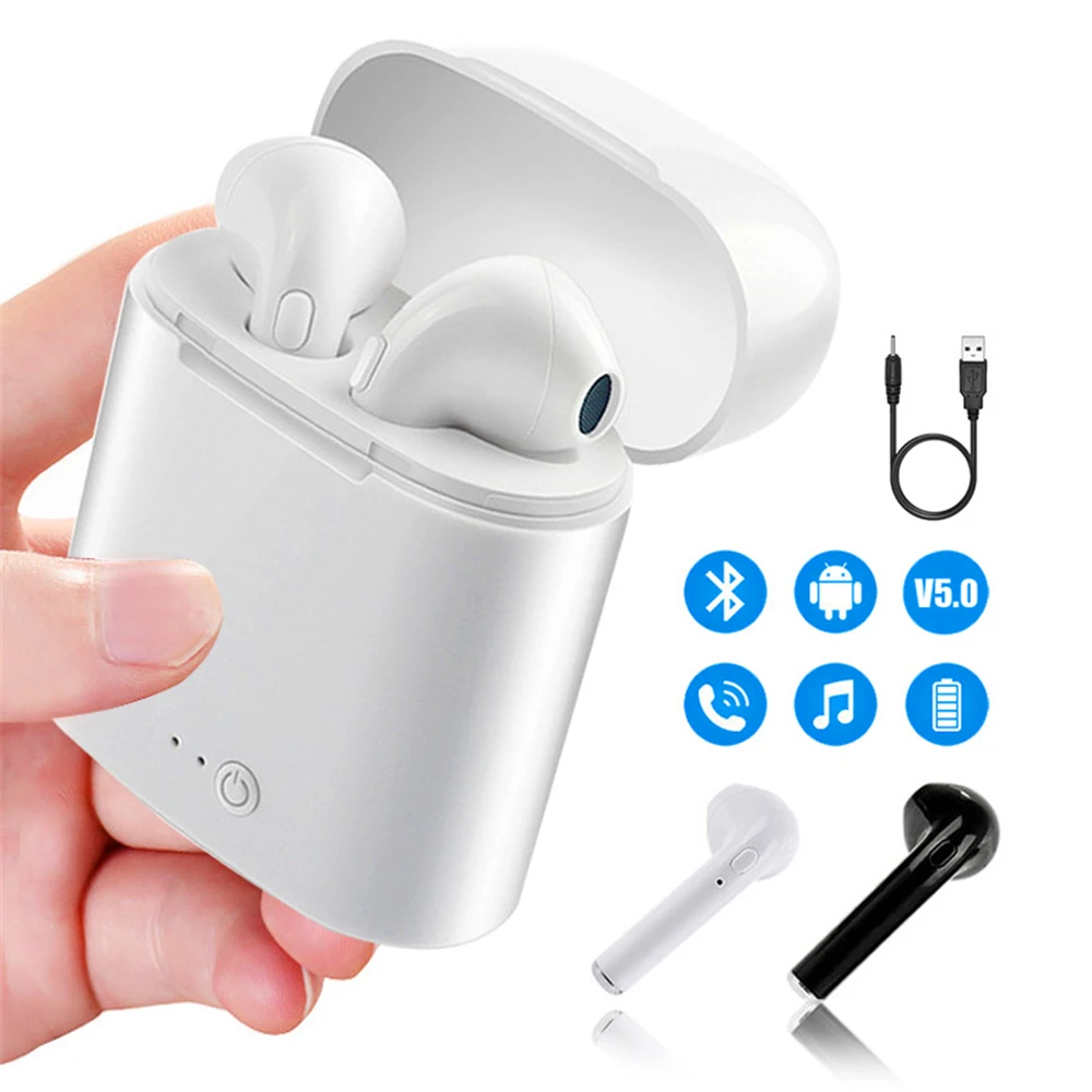 I7s Tws беспроводные наушники Bluetooth 5,0 наушники с микрофоном зарядная коробка Спортивная гарнитура стиль для Bluetooth смартфона