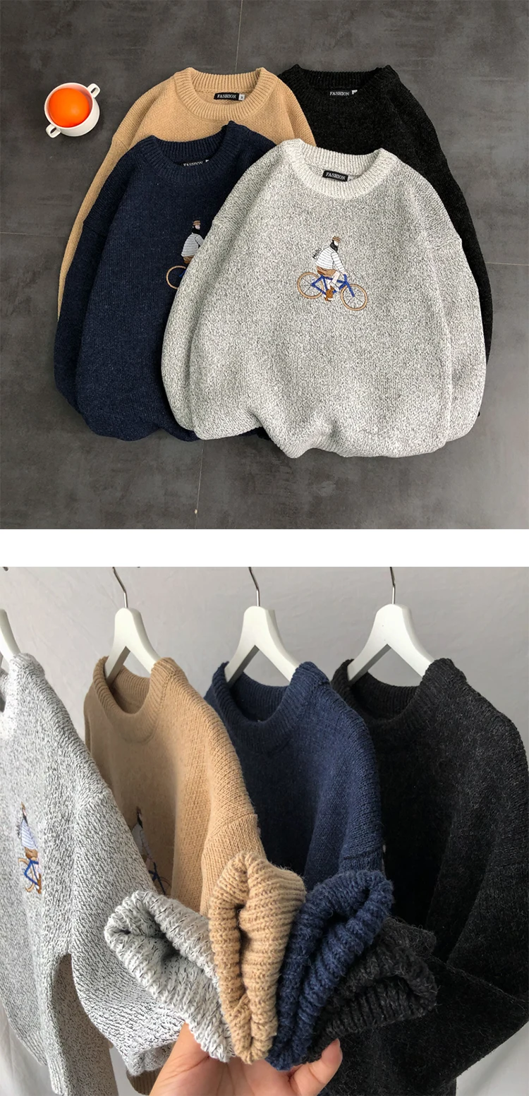 Warm Sweater Men Winter Clothes Computer Knitted Full Mens Sweaters Plus Size Korean Fashion Males Harajuku Top Casual Soft