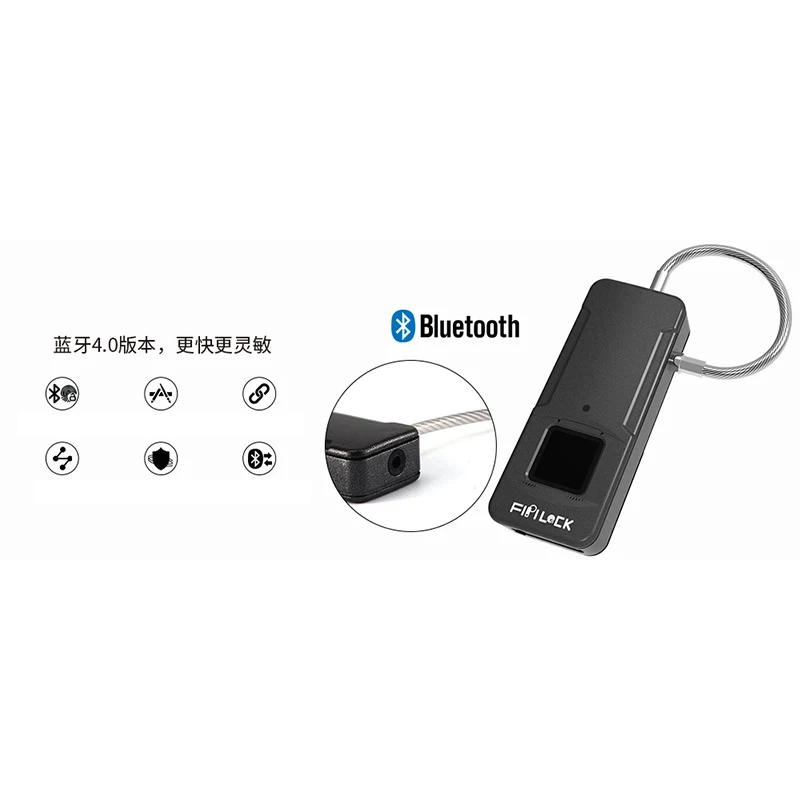 Fipilock FL-P4 PRO Bluetooth Смарт-замок без ключа с отпечатком пальца водонепроницаемый замок с отпечатком пальца безопасность пресс без ключа замок USB Ch