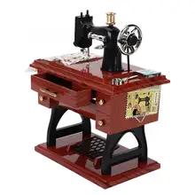 Винтажная мини швейная машина форма музыкальная шкатулка для хранения ювелирных изделий механические настольные шкатулки декоративные для детей день рождения Рождественский подарок