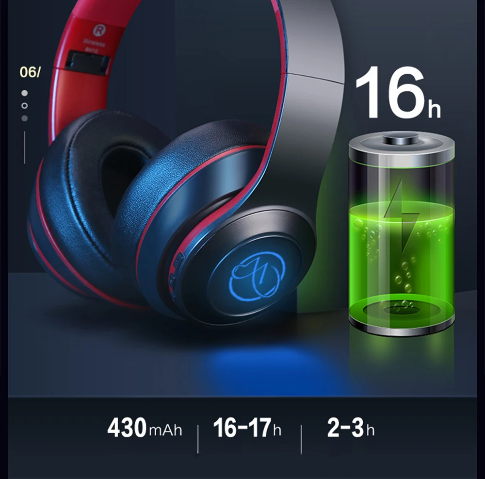Qh18 Игровые наушники с креплением на голову лучшие наушники bluetooth 4,2 Беспроводные наушники с микрофоном