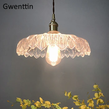 

Glass Flower Pendant Lights Modern Hanging Lamp for Dining Room Kitchen Loft Industrial Home Decor Led Light Fixtures Luminaire