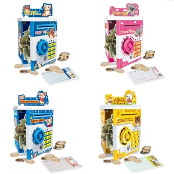 

Automatic Deposit Banknote Cash Coins Saving Case Children Cartoon Electronic Piggy Bank ATM Password Money Box