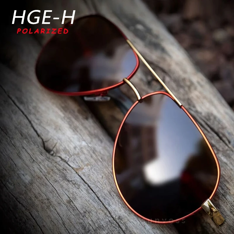 HGE-H классический стиль пилот поляризационные солнцезащитные очки для мужчин