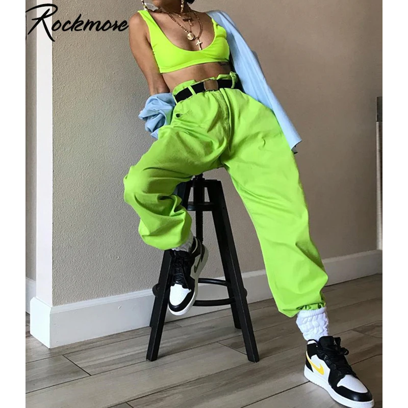 Rockmore Neon Green Drawstring Pencil Pants Women Plus Size Streetwear Winter Joggers Cargo Pants Sweatpants High Waist Trousers Rockmore Neon Green Drawstring Pencil Pants Women Plus Size Streetwear Winter Joggers Cargo Pants Sweatpants High Waist Trousers