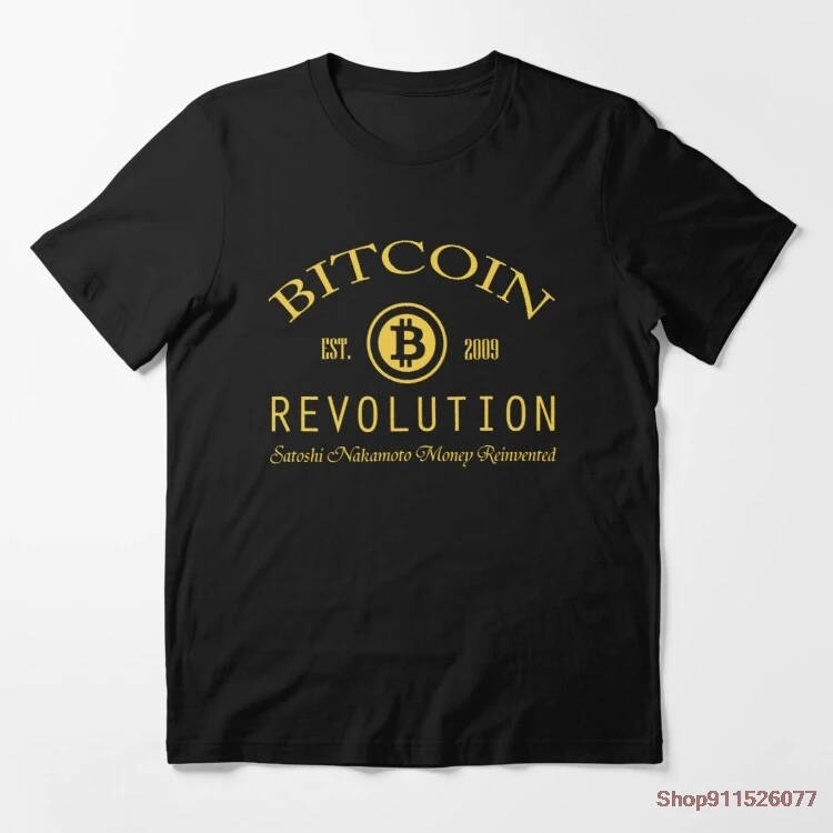 Биткойн революция мужские Графические футболки-крутые необычные дизайнерские