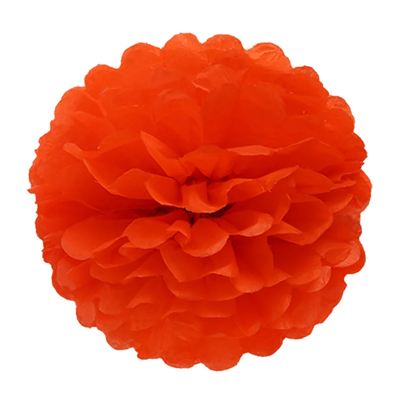 Dark Orange 5 шт., размер: 4/8/10 дюймов и изображениями красочного цветка Бумага мяч и помпоном настенные украшения Гостиная для свадебного торжества и праздника вечерние Потолочный декор - Цвет: Dark Orange