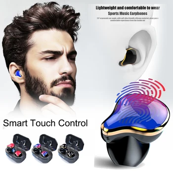 

Bluetooth V5.0 Earphones Wireless Headphones With Microphone Sports Waterproof Headsets 2200mAh Charging Box For IOS Android