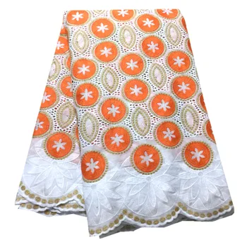 

Special Offers White + Gold + Orange Swiss Voile Lace In Switzerland 2020 Latest African Lace Fabric For Party Dress High Qualit