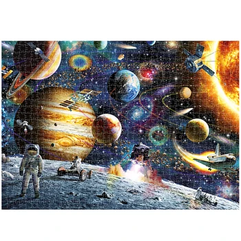 

1000 Piece Puzzles Space Tourist Drawing for Adults Kids Educational Jigsaw Puzzle Family Game Home Decoration