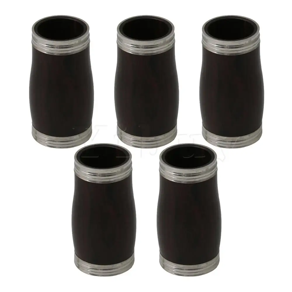 Yibuy Black Bb Ebony Wood Barrels 60mm Length W/metal Ring