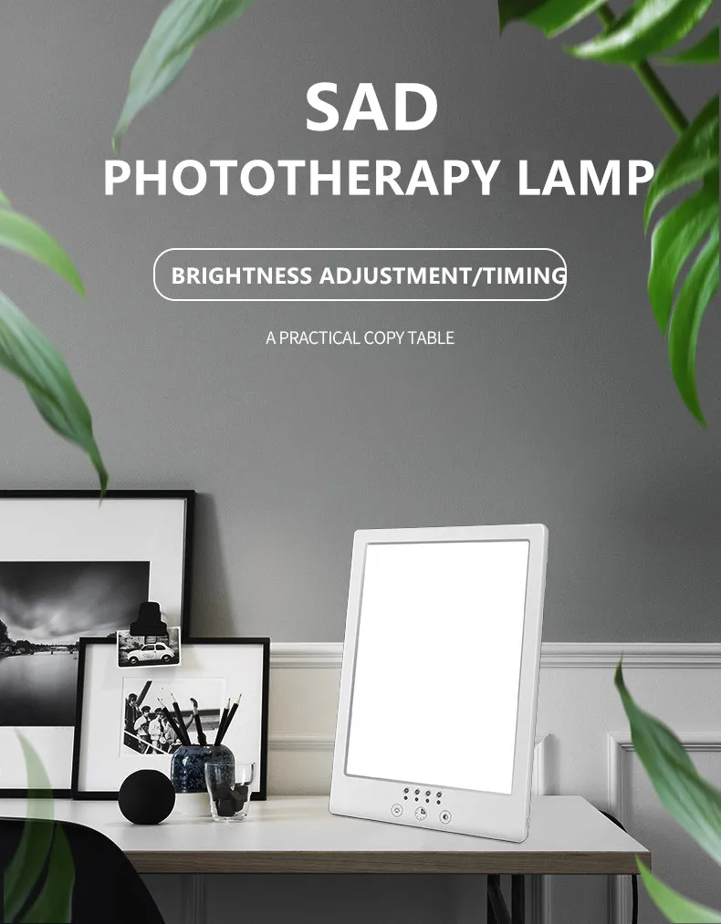 Sad Lamp Stepless Dimming Phototherapy Bionic Solar Light Touch Therapy Light Happy Lamp Depression Anti-fatigue Lamp Timed AU