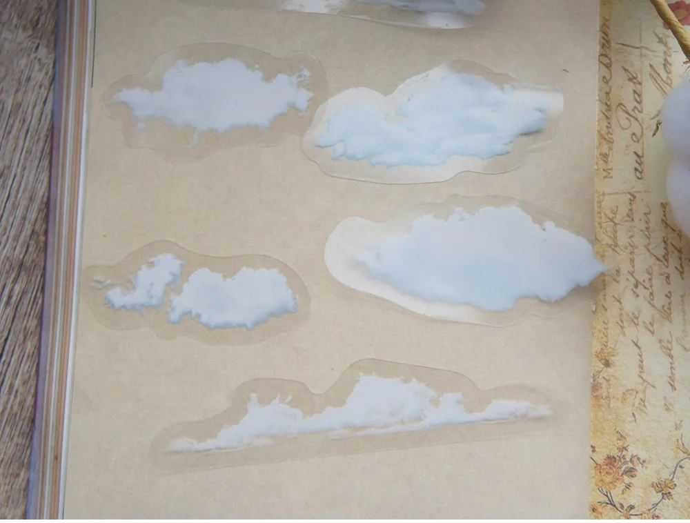 18pcs White Clear Sky Clouds Style Sticker Scrapbooking DIY Gift Packing Label Decoration Tag