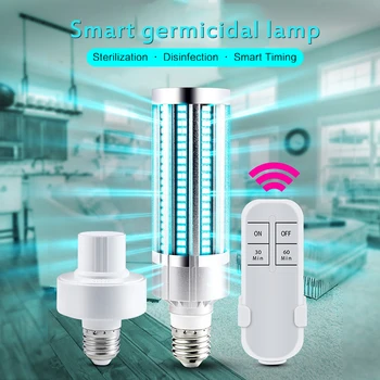 

60W LED UV Germicidal Lamp UV Sanitizer Disinfection Lamp Light E27 LED UVC Light Bulb Sterilization For Home Remote Control
