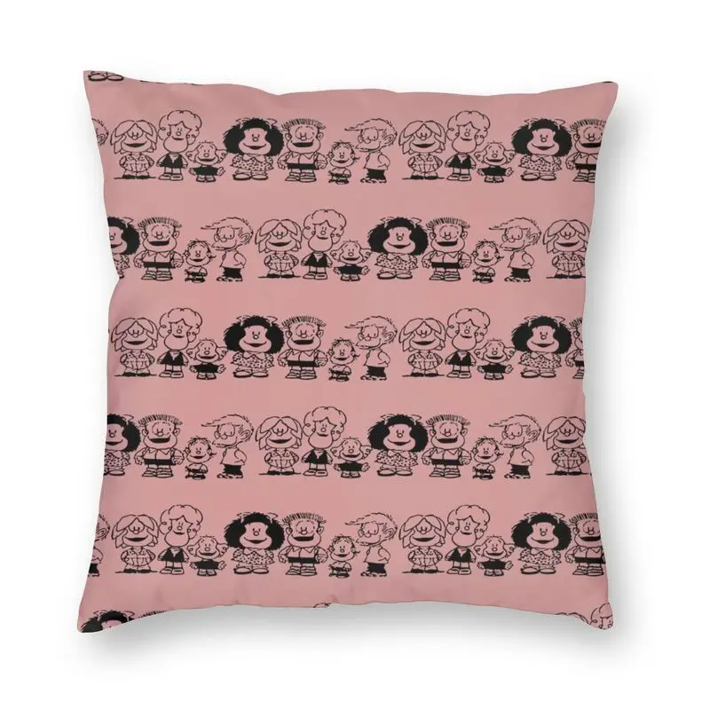 Наволочки Happy Mafalda с ее друзьями наволочки для дивана гостиной Quino комикс
