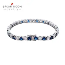 Яркая луна Европа и США синий белый циркон Цвет браслет высокого качества бутик браслет