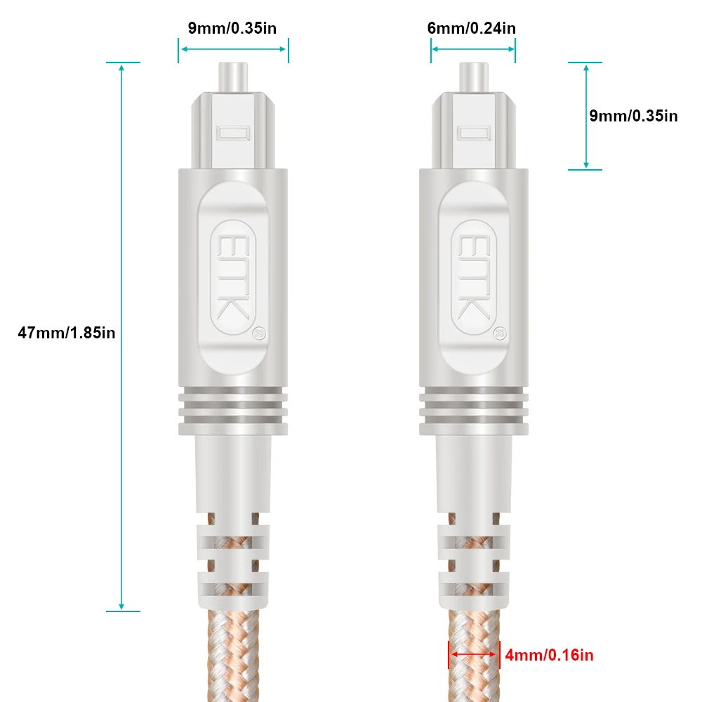 EMK Цифровой оптический аудио кабель Toslink волоконный ТВ SPDIF 1 м 2 3 5 10 15 OD4.0 динамик
