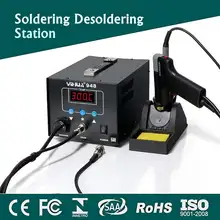 Мини цифровая паяльная станция+ пистолеты горячего воздуха электронная Сварка паяльник паяльная станция YIHUA-948