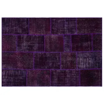 

Handmade Purple Vintage Overdyed Patchwork Area Rug 190x280 Cm-6'3''X9'2''