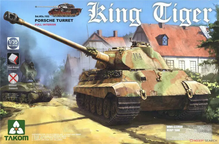 Takom 2074S 1/35 немецкий армейский тяжелый танк Sd.Kfz.183 King Tiger полный комплект для модели