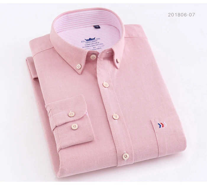 de algodão oxford, com bolso único, manga