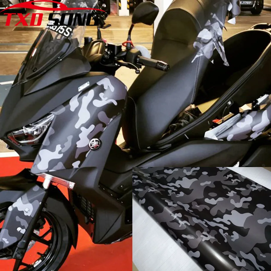 Camo Vinyl Film Voitures Wrap Camouflage Wrapping Autocollant de voiture  pour Bike Scooter Moto