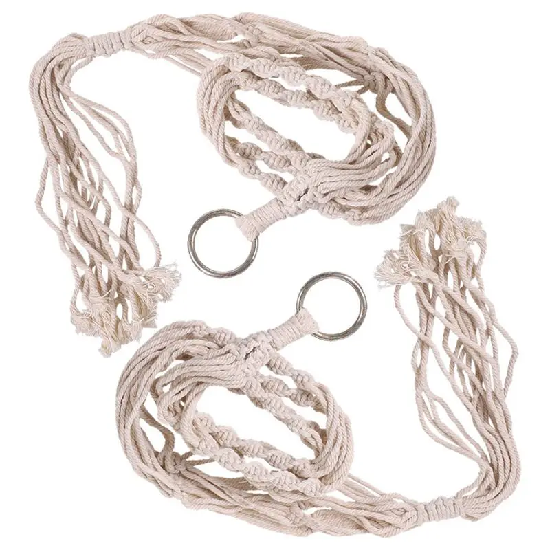 WSFS,, 2 шт., макраме, вешалка для растений, крючок, 4 ноги, Ретро стиль, цветочный горшок, подвесной веревочный держатель, для украшения дома, сада, балкона