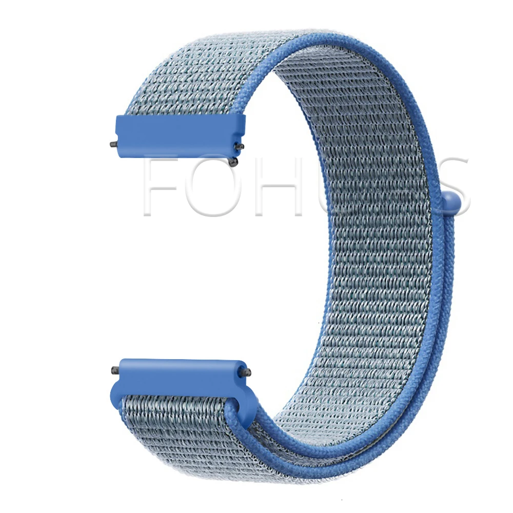 Нейлоновый ремешок 20 мм 22 мм для HUAWEI WATCH 2 Pro и Frontier ремешок Amazfit Bip samsung Galaxy Watch 42 мм 46 мм Active gear S3 Classic - Цвет ремешка: Tahoe Blue