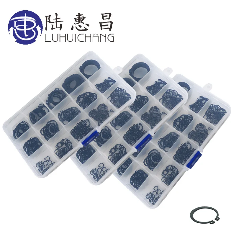 

150pcs M5-M25 Internal External Retaining Circlips C-clip Washers Snap Retaining Ring Carbon Steel Assortment Kit