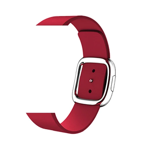 red Кожаный чехол с магнитным замком и ремешок для наручных часов Apple Watch 5 серии ремешок для iwatch, версия 5/4/3/2 серии 44 мм 40 мм, 42 мм, 38 мм, версия современный ветер Магнитный кожаный str - Цвет ремешка: red