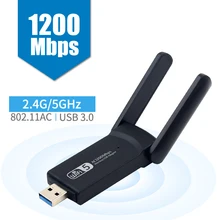 Wireless AC1200 Dual Band USB3.0 RTL8812AC 1200Mbps Wlan USB Wifi Lan Adapter 802.11ac  Dongle With Antenna For Laptop Desktop