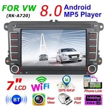 

RK-A720 Android 8.0 12V Car Stereo Radio Bluetooth WiFi GPS Navigation Autoradio Support Mirror Link