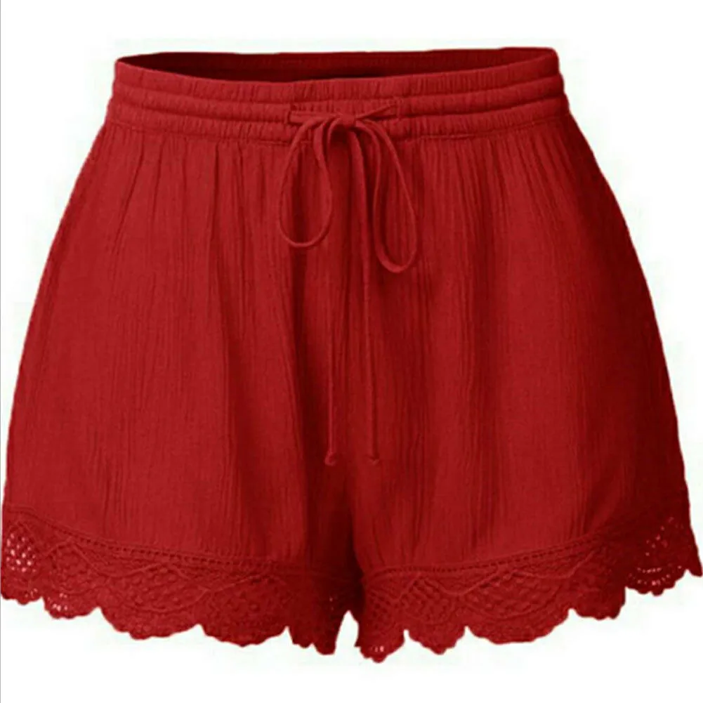 Fashion New Kawaii Women's Cotton Linen Loose Shorts Elastic Waist Summer Casual Plus Size adidas shorts Shorts