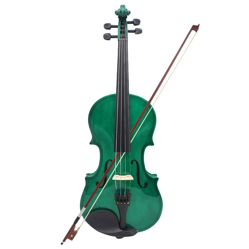 4/4 Full Size Acoustic Violin Fiddle With Case Bow Rosin Violin - Цвет: Green