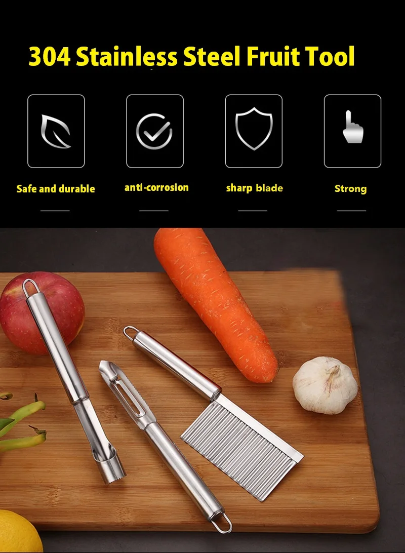 Овощечистка картофель слайсер волнистый картофель фри резак для мороженого совок яблочный пробоотборник Дыня шариковый экскаватор фрукты инструмент для резьбы, нож