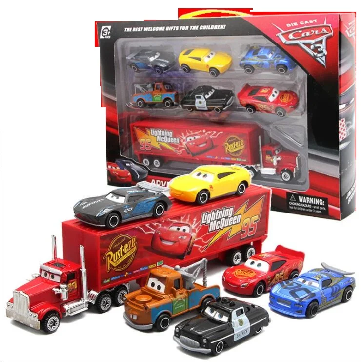 7 шт./компл. disney Pixar машина 3 Lightning McQueen Джексон Storm Материал Мак дядя грузовик 1:55 литья металла модель автомобиля