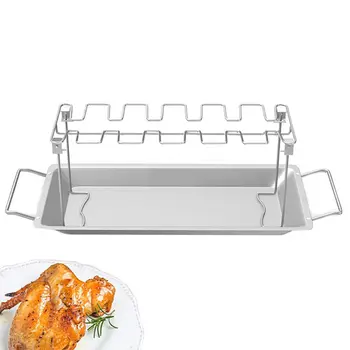 

Tools Chicken Wing Leg Rack for Grill Smoker Oven Stainless Steel Vertical Roaster Stand in BBQ Safe Barbecue Accessories grill