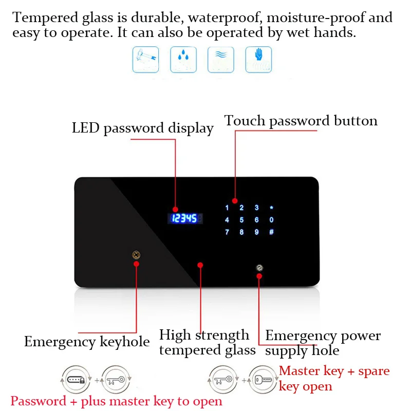 Сейфы ящик безопасности цифровой пароль замок Домашний офис отель двойная система сигнализации безопасный Чехол ключ Противоугонный файл безопасности DHZ0034