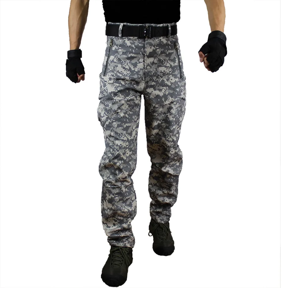 Zuoxiangru мужские флисовые брюки зимние теплые боевые камуфляжные брюки военные армейские страйкбольные брюки охотничьи треккинговые брюки