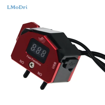

LMoDri Motorcycle Handlebar Control ON-OFF Push Button Switch With Voltage Display USB Charger For iPhone Cell Phone Mobiles