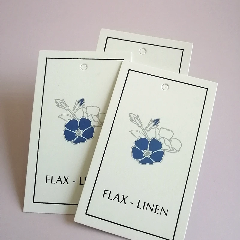 300gsm Off White Cardboard Price Tag Hang Tag With Custom Logo Handmade